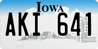 IA license plate AKI641