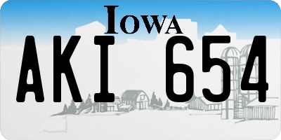IA license plate AKI654
