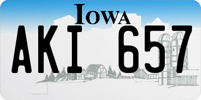 IA license plate AKI657