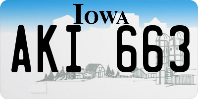 IA license plate AKI663