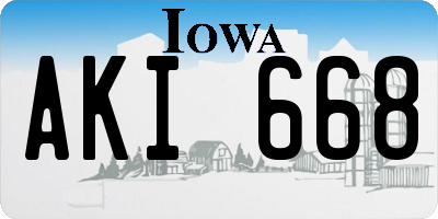IA license plate AKI668