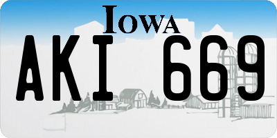 IA license plate AKI669