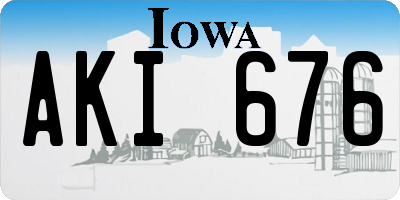 IA license plate AKI676