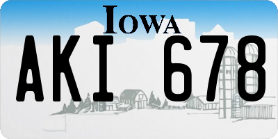 IA license plate AKI678