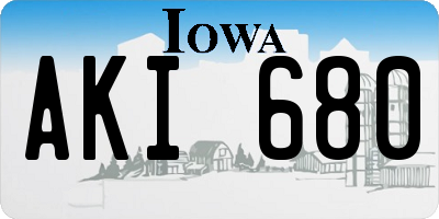 IA license plate AKI680