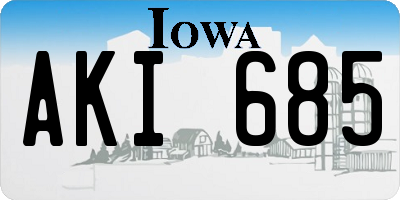 IA license plate AKI685
