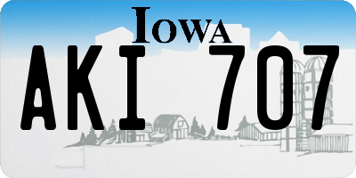 IA license plate AKI707