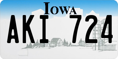 IA license plate AKI724