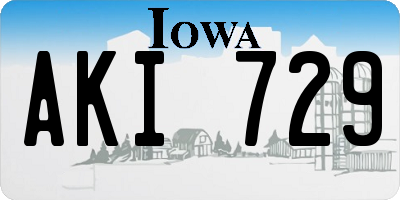IA license plate AKI729