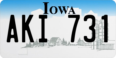 IA license plate AKI731