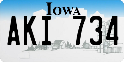 IA license plate AKI734