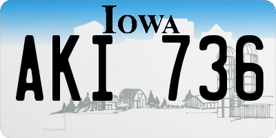 IA license plate AKI736