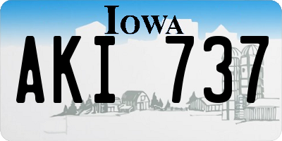 IA license plate AKI737