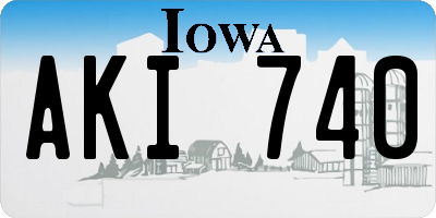 IA license plate AKI740