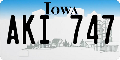IA license plate AKI747