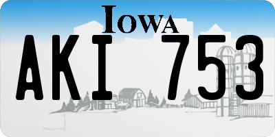 IA license plate AKI753