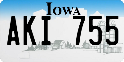 IA license plate AKI755