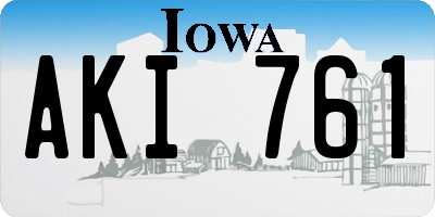 IA license plate AKI761