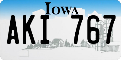IA license plate AKI767
