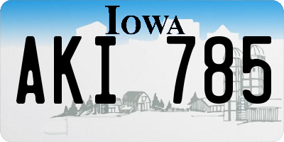 IA license plate AKI785