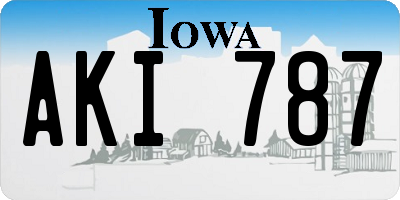 IA license plate AKI787