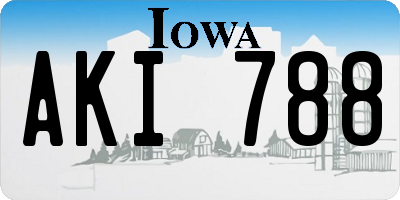 IA license plate AKI788