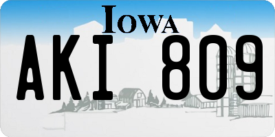 IA license plate AKI809