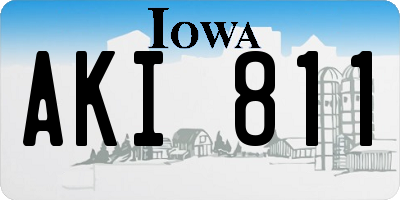 IA license plate AKI811