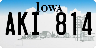 IA license plate AKI814