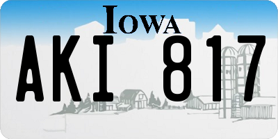 IA license plate AKI817