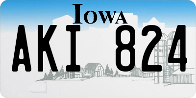 IA license plate AKI824
