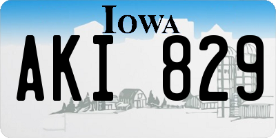 IA license plate AKI829