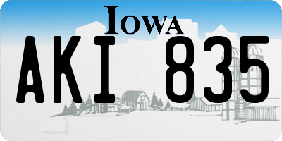 IA license plate AKI835