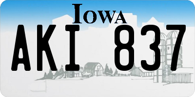 IA license plate AKI837