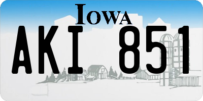 IA license plate AKI851