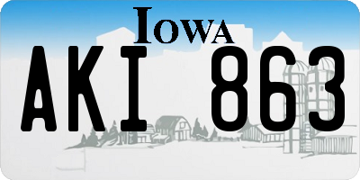 IA license plate AKI863