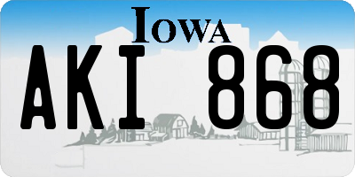 IA license plate AKI868