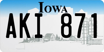IA license plate AKI871