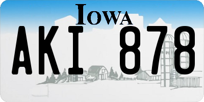 IA license plate AKI878