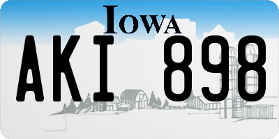 IA license plate AKI898