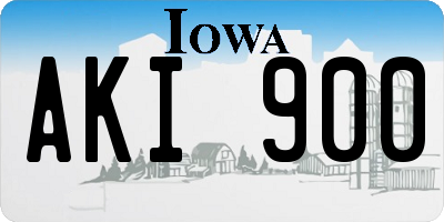 IA license plate AKI900