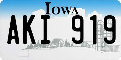 IA license plate AKI919