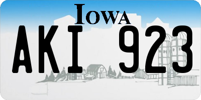 IA license plate AKI923