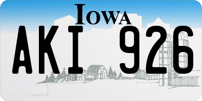 IA license plate AKI926