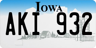 IA license plate AKI932