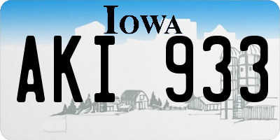 IA license plate AKI933