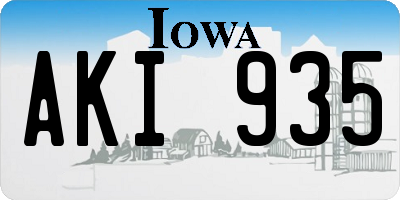 IA license plate AKI935