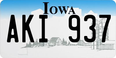 IA license plate AKI937