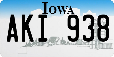 IA license plate AKI938