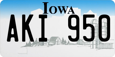 IA license plate AKI950